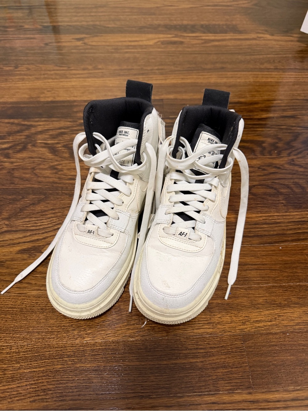 Nike Kids White and Black High-Top Sneakers